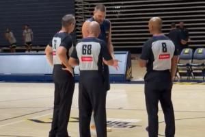 谁才是专业的？训练赛后约基奇花10分钟与裁判进行交流&示范教学